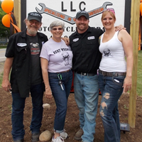 Ed Roberts, Midge Roberts, Jeremy Burkepile, and Katie Burkepile; Grand Opening Day, 2012